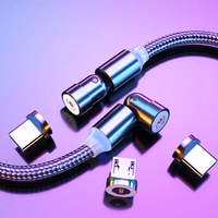 Câble de charge magnétique USB intelligent 3-en-1 à 360 degrés pour téléphone portable – Vente chaude – Compatible Samsung et Huawei
