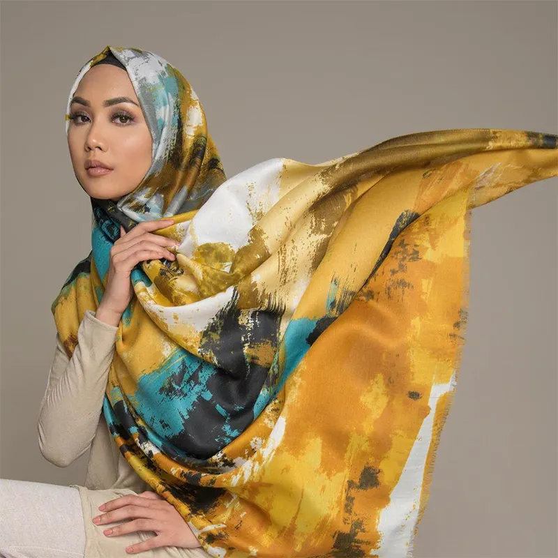 Châles en coton imprimé floral, écharpe, hijab pour femmes musulmanes, à motif imprimé, personnalisé, nouvelle collection,