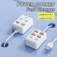 Station d'accueil USB 6-en-1 : Mini-rallonge multi-ports pour ordinateur, téléphone portable et clé USB