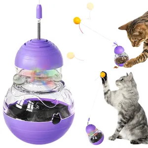 2024 Fábrica Venda Quente Alta qualidade Pode colocar materiais alimentares gato Indoor Pet Cat Interactive girar Brinquedos batendo pássaro