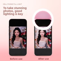 Lampe annulaire LED portable 2026 personnalisable avec logo, lumière d'appoint beauté rechargeable pour téléphone portable, 36 perles LED