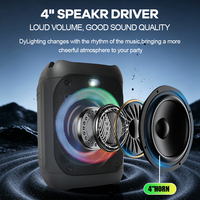 Enceinte portable LED RGB 1407 pour home cinéma, fêtes, utilisation extérieure, karaoké, ordinateur et téléphone portable avec fonctions de scène