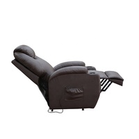 Ziye — chaise rehaussante électrique, siège inclinable de massage et de chaleur, couleur marron, avec support de gobelets