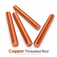 T2 Purple Copper Threaded Rod/Bar Red Copper Screw Rod M4 M5 M6 M8 M10 M12 Threaded Bars 30 40 50 60 80 90 100 200mm Lengths