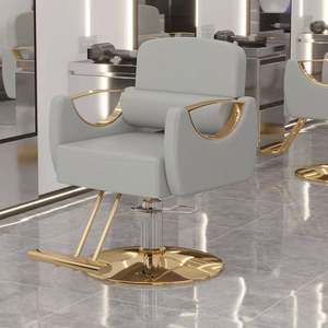 Nueva Silla de peluquero al revés con elevación de Color de pelo de corte de pelo de Metal galvanizado de cuero Simple para uso en salón - Product Image 4