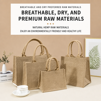 Sacs de courses pliables personnalisés par le fabricant, sacs à main en lin naturel réutilisables, sacs fourre-tout vierges en jute et toile de jute pour la plage et les voyages avec logo