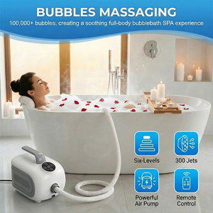 Alfombrilla de Masaje con Burbujas y Calor Eléctrico para Baño |   Almohadilla de Masaje Portátil para Bañera con Intensidad Ajustable y Control Remoto - Product Image 1