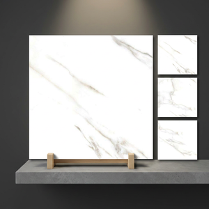 Azulejos de Porcelana Esmaltada con Aspecto de Mármol Blanco Carrara de 600x600 mm, Elegantes para Pisos Interiores de Villas y Resorts - Product Image 3