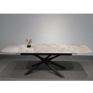 Hot bán Pop Up chức năng gốm mở rộng bàn ăn thiết lập hình chữ nhật Đá Cẩm Thạch ăn đầu kim loại chân với cát sơn tĩnh điện - Product Image 6