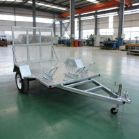 Remorque pour moto, remorque utilitaire pour VTT, remorque de transport de marchandises, remorque à benne ouverte, remorque robuste en acier galvanisé léger avec rampe
