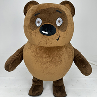 Costume de mascotte gonflable ours brun en peluche pour défilé, carnaval, publicité et événement