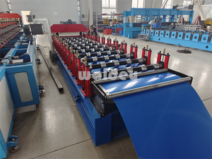 เครื่องขึ้นรูปม้วนหลังคาแผงสี่เหลี่ยมคางหมูพร้อมระบบควบคุม PLC - Product Image 2