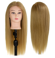 Tête de mannequin d'entraînement professionnelle pour coiffeur en salon, cheveux humains véritables