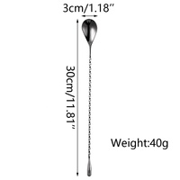 KLP – cuillère de bar en métal à long manche de 30cm, accessoire de bar à gouttes d'eau