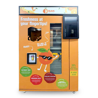 Sinaasappelsapautomaat met 21,6 inch touchscreen, automatische reiniging, compressor koeling, remote monitoring, muntwissel, SDK-aanpassing
