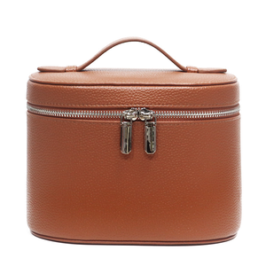 Estuche de Maquillaje Profesional Portátil de Gran Capacidad con Cierre de Cremallera, Bolsa de Viaje de PU Negra para Guardar Brochas - Product Image 1