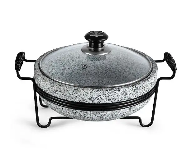 Iwin Multifunctionele Koreaanse Graniet Koken Pot Met Rvs Base