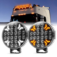 Nouvelles Feux de Conduite LED Ronds Séquentiels Blancs Ambre pour Camion, 9 Pouces, Feux de Pare-chocs Supérieurs, Feux Auxiliaires Tout-Terrain, Mode Avertissement