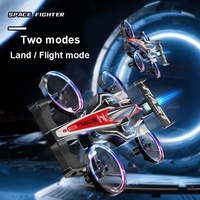 Drone RC 2-en-1 : Quadricoptère et Voiture de Drift Terrestre avec Télécommande 2.4G, Manèges 360°, Maintien d'Altitude et Éclairage