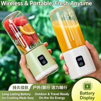 Mixeur-presse-agrumes portable rechargeable autonettoyant, mini mixeur électrique pour smoothies aux fruits, lames en acier inoxydable, corps transparent étanche, idéal pour camping-car