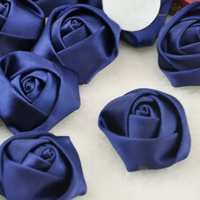Assortiment de fleurs de Rose en Satin de couleur rouge pour emballage cadeau ruban de Satin pour bricolage décoration fleurs artificielles pour voiture de mariage
