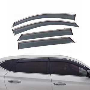 Déflecteurs de vitres de porte de voiture WZXD avec bande en acier 3D pour 2015 2016 - Product Image 1