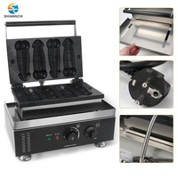 Gaufrier belge électrique professionnel en acier inoxydable antiadhésif avec thermostat réglable