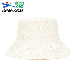 Wholesale New Fashion Blank Custom Floral Lace Women Bucket Hat <b>Large</b> Brim Fisherman Hat for Outdoor Sun Protection - Product Image 1