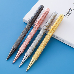 <span class=keywords><strong>Stylo</strong></span> bille rétro en métal ajouré, <span class=keywords><strong>stylo</strong></span> torsadé floral de luxe, 4 couleurs plaquées, élégant, idéal pour femme et affaires - Product Image 2