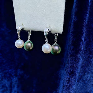 22687 Accesorios de Perlas DIY, Pendientes de Plata S925 con Doble Perla y Base Redonda Vacía de Oro y Plata de 6-11 mm - Product Image 4