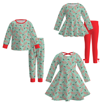 Ensemble deux pièces pour bébé fille, imprimé animal personnalisé, pantalon à volants, manches longues, respirant, automne-hiver, Noël