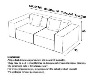 طقم أريكة حديثة مربعة الشكل من الجلد الصناعي البيج مع وسائد، أثاث كبير مبطن لغرفة المعيشة وديكور المنزل - Product Image 6
