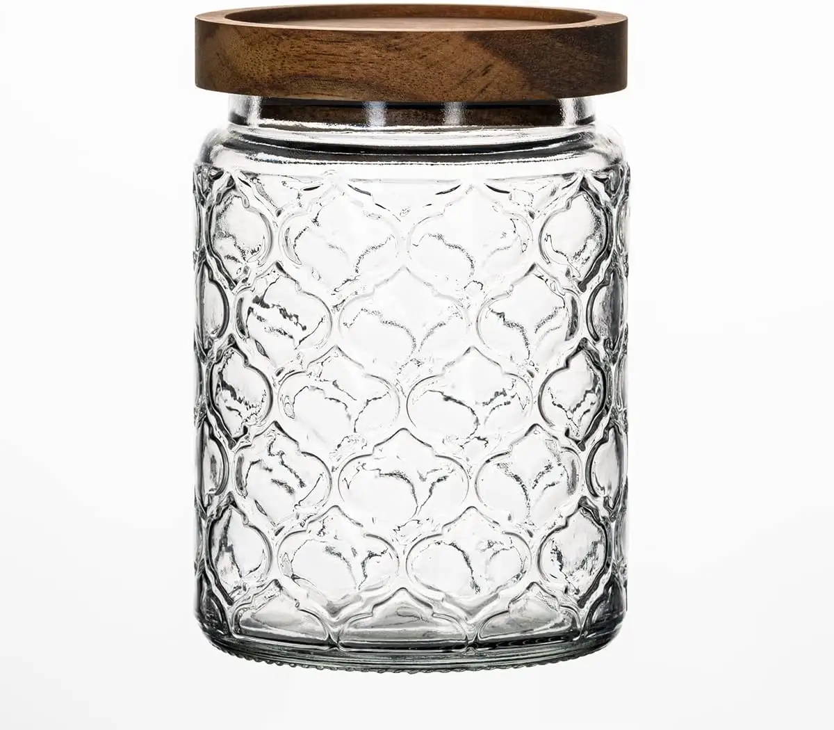 Food grade Airtight Glass Honey Jar Screw Handmade Borosilicate Glass Food Storage Jar With Acacia Wooden Lid