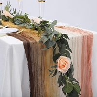 Nappe en gaze avec ruban en mousseline de soie, arc drapé pour mariage, réception, douche, fête d'anniversaire, décoration de table