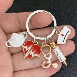 New Arrival High Quality Exquisite Enamel Mask <b>Key</b> Chain <b>Key</b> <b>Ring</b> for Nurses' Day Gift for Paramedics - Product Image 3