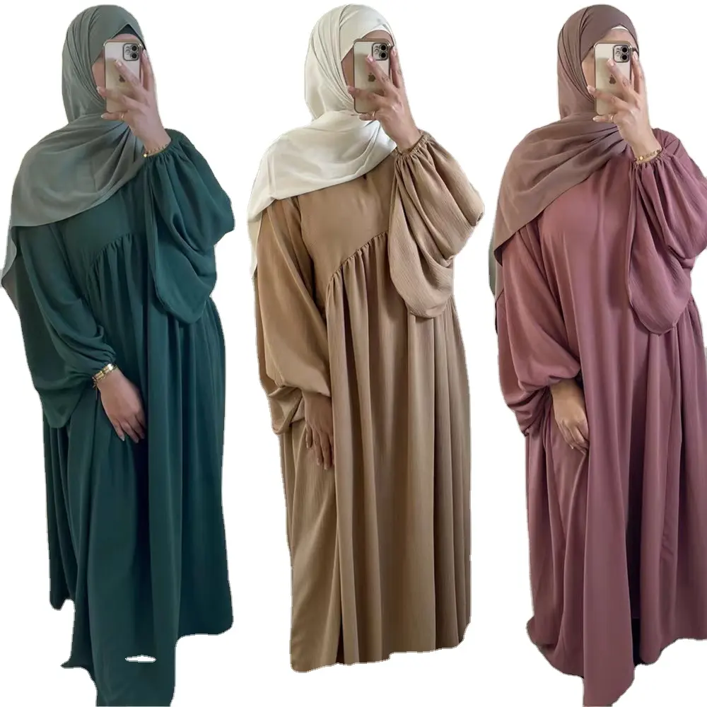 ラマダンイードアバヤドバイイスラム教徒のヒジャーブドレス女性のためのアバヤプラスサイズのトルコイスラム服カフタンローブロングファム