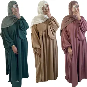 라마단 Eid Abaya 두바이 이슬람 Hijab 드레스 Abayas 여성 플러스 사이즈 터키 이슬람 의류 카프 탄 가운