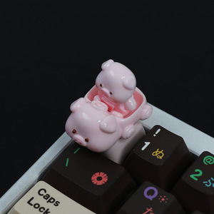 Cross-border Hot Sale Fliggy Mechanical <strong>Keyboard</strong> <strong>Cap</strong> Personalized Cute Pink Pig Cross Shaft Decompression Keycap Blind Box Made - Product Image 3
