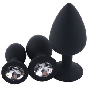 Black Booty Anal Sex - 3 Piece Silicone Plug Kit for Couples