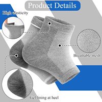 Chaussettes hydratantes pour talons secs et gercés, chaussettes en gel sans orteils, protection de la cheville pour l'hydratation et la réparation, chaussettes en gel spa