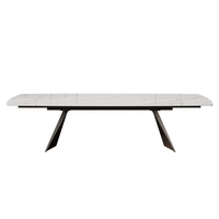Meubles de salle à manger modernes de luxe, design rétractable, table à manger extensible en céramique pour 6 à 8 personnes