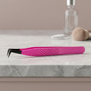 Pinzas de Precisión para Pestañas de Acero Inoxidable, Punta Curva, Color Rosa, para Aplicación de Extensiones de Pestañas, Herramientas de Belleza - Product Image 2