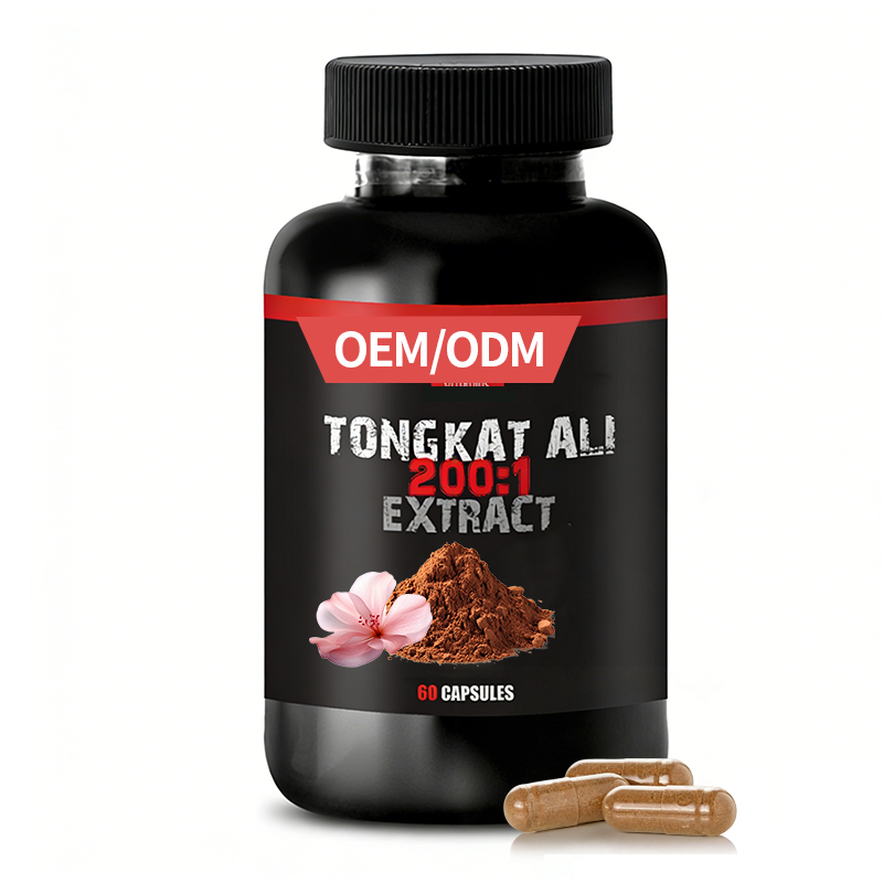 Tongkat Ali Extract Capsules Dietary Supplement 200:1 60 Capsules Adult OEM Private Label GMP Certified Strong Man Power Energy