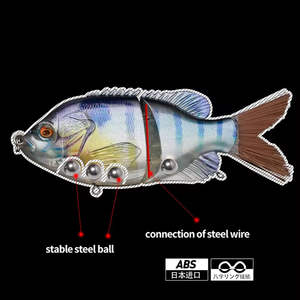 Señuelo de Pesca Articulado de 140mm y 57g con Cola de Fibra, Tipo Bluegill Glide y <span class=keywords><strong>Sunfish</strong></span> Glide, para Pesca en Superficie - Product Image 6