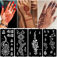 Pochoirs et Gabarits de Tatouage Corporel Temporaire Tendance, Motifs Assortis, Réutilisables, pour Main, Pied et Impression Artistique Manuelle