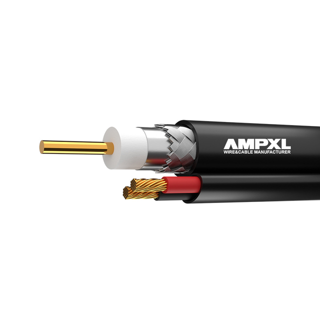 CCTV Camera Cable 75Ohm Copper Steel Power Wire Combined Coaxial Cable with Power Cable Rg6 RG59 with 2DC