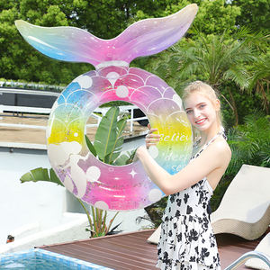 Flotador de Natación Inflable con Diseño de Cola de Sirena de PVC Ecológico para Adultos, Interior Suave Anti-Fugas, con Brillantina - Product Image 6