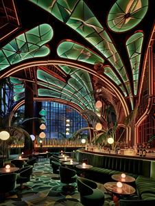 Nhà Hàng Thiết Kế Nội Thất Phòng Chờ Màu Xanh Lá Cây Nhung Vải Vòng Cong Couch Nửa Vòng U Hình Dạng Nhà Hàng Chỗ Ngồi Gian Hàng - Product Image 2