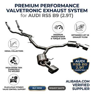 ระบบท่อไอเสียแบบวาล์ว Vortex Throaty Sound SS304 พร้อมท่อเชื่อมด้านหน้าสำหรับ Audi RS5 B9 Coupe ป้องกันเสียงรบกวนแบบสปอร์ต อัพเกรด - Product Image 1
