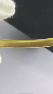 AU750 18K <strong>Solid</strong> <strong>Gold</strong> Certified Luxury <strong>Bangle</strong> with Bezel Set Diamond Custom Engraving Service Unisex Wedding Anniversary Jewelry - Product Image 5